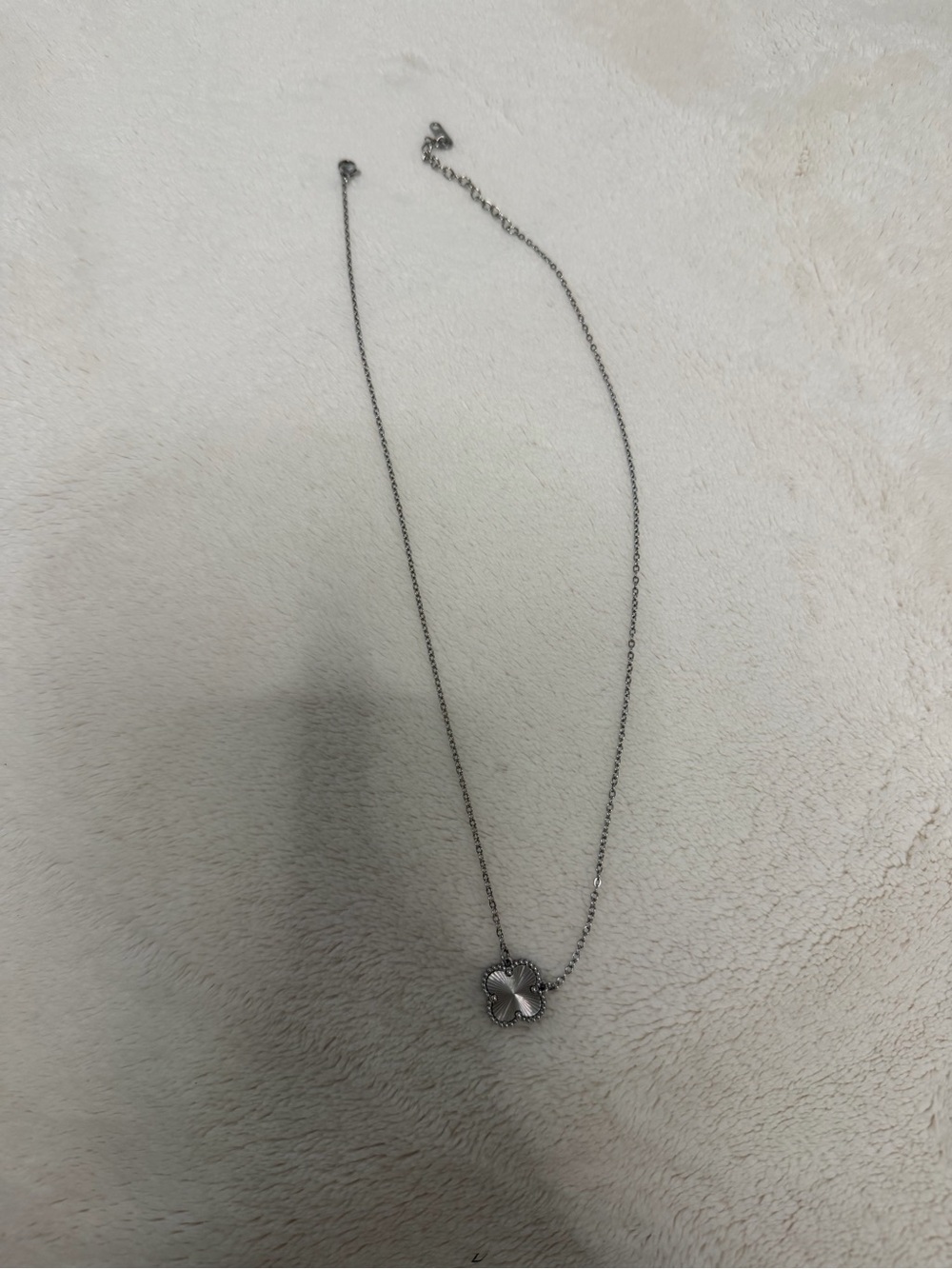 Classic Silver Four-Leaf Clover Pendant Necklace - Women Jewelry